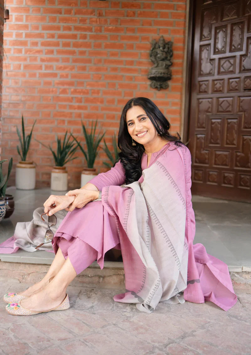 Cotton Kurti With Pant & Dupatta Set