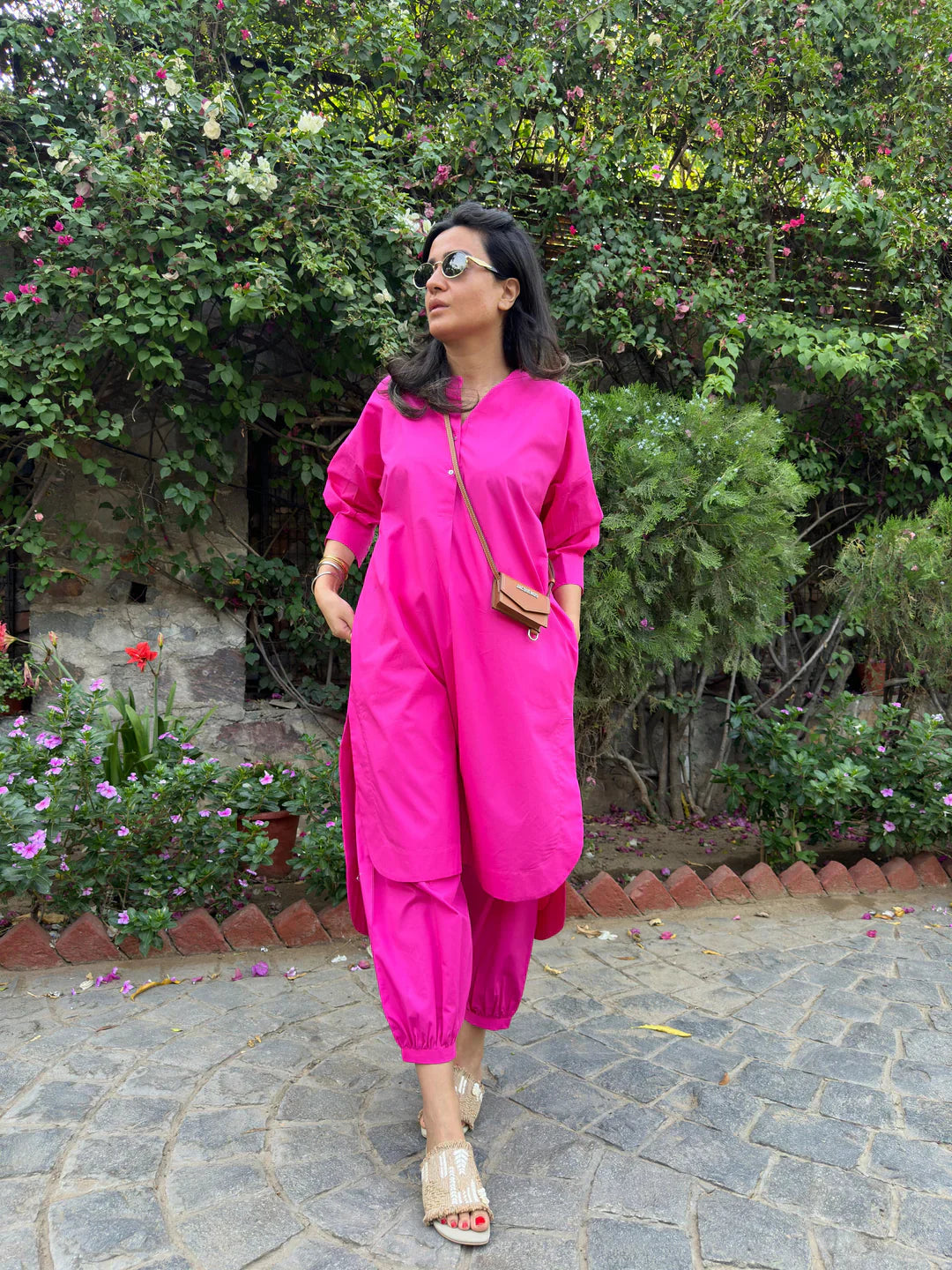 Pink Cotton Kurta Set