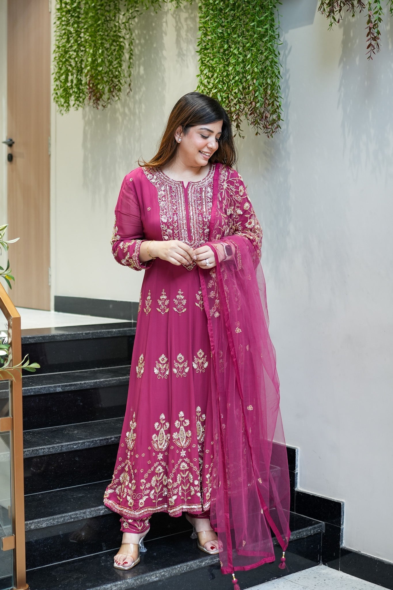 Reva Hand Embroidered Anarkali Set