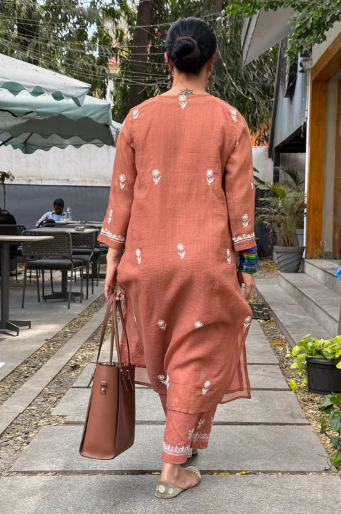 Embroidered Chikankari Kurta Set