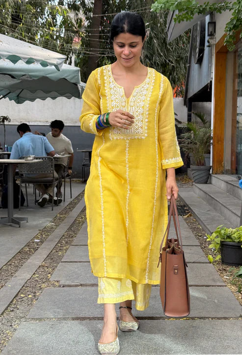 Embroidered Chikankari Kurta Set