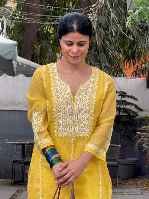 Embroidered Chikankari Kurta Set