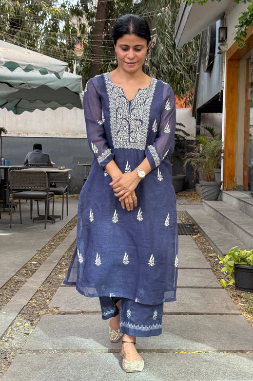 Embroidered Chikankari Kurta Set