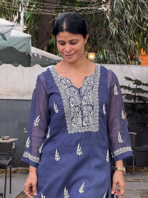 Embroidered Chikankari Kurta Set