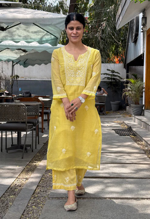 Embroidered Chikankari Kurta Set