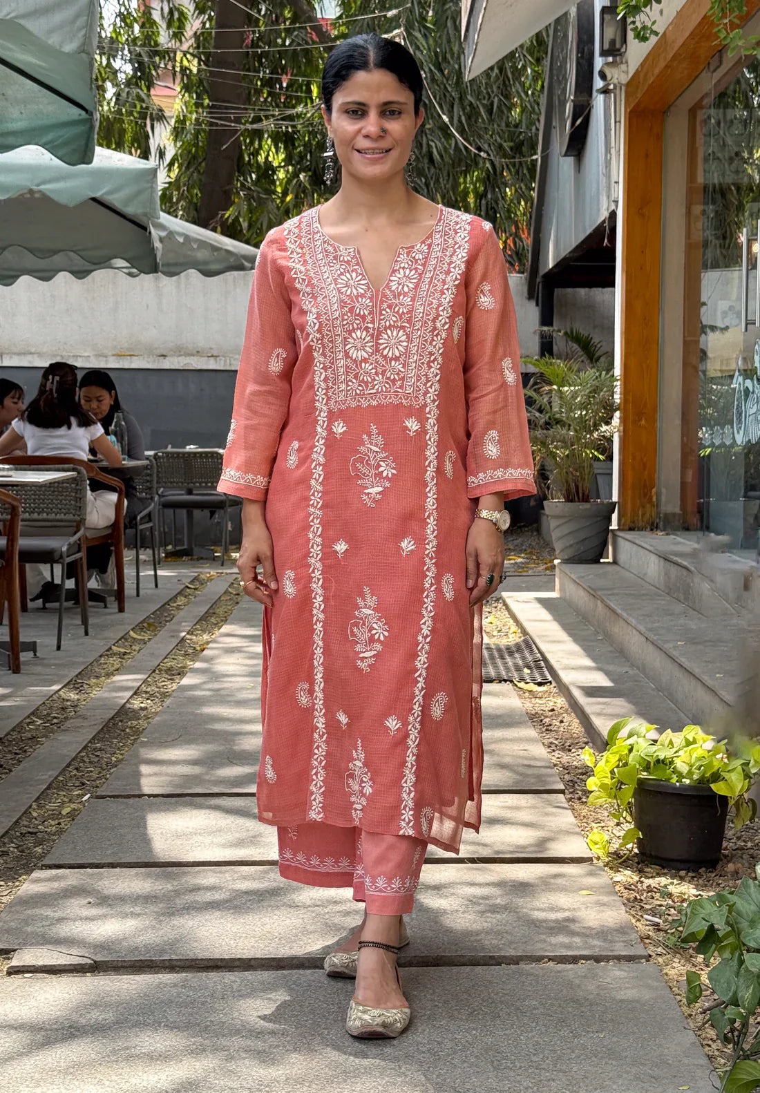 Embroidered Chikankari Kurta Set