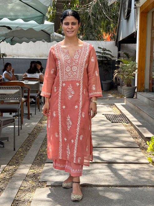 Embroidered Chikankari Kurta Set