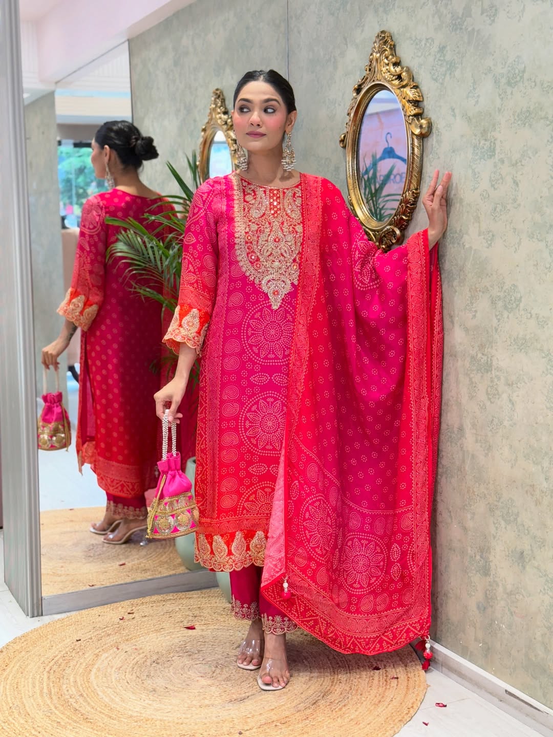 Presenting New Designer Pink Suit Set