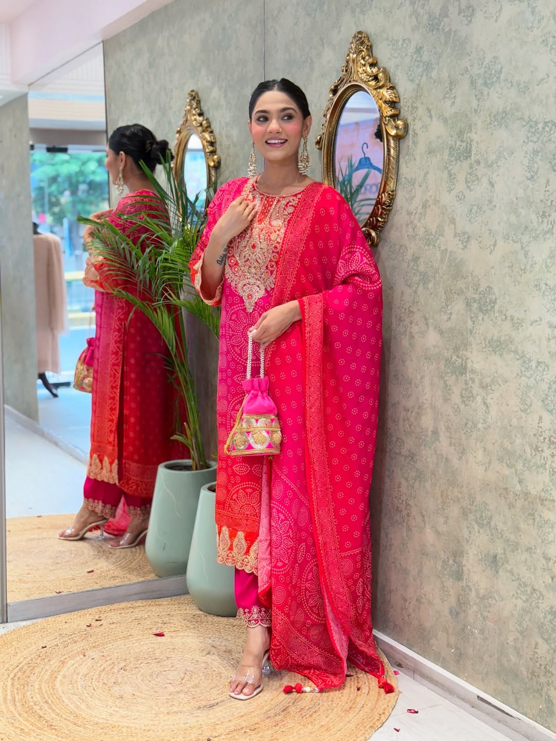 Presenting New Designer Pink Suit Set