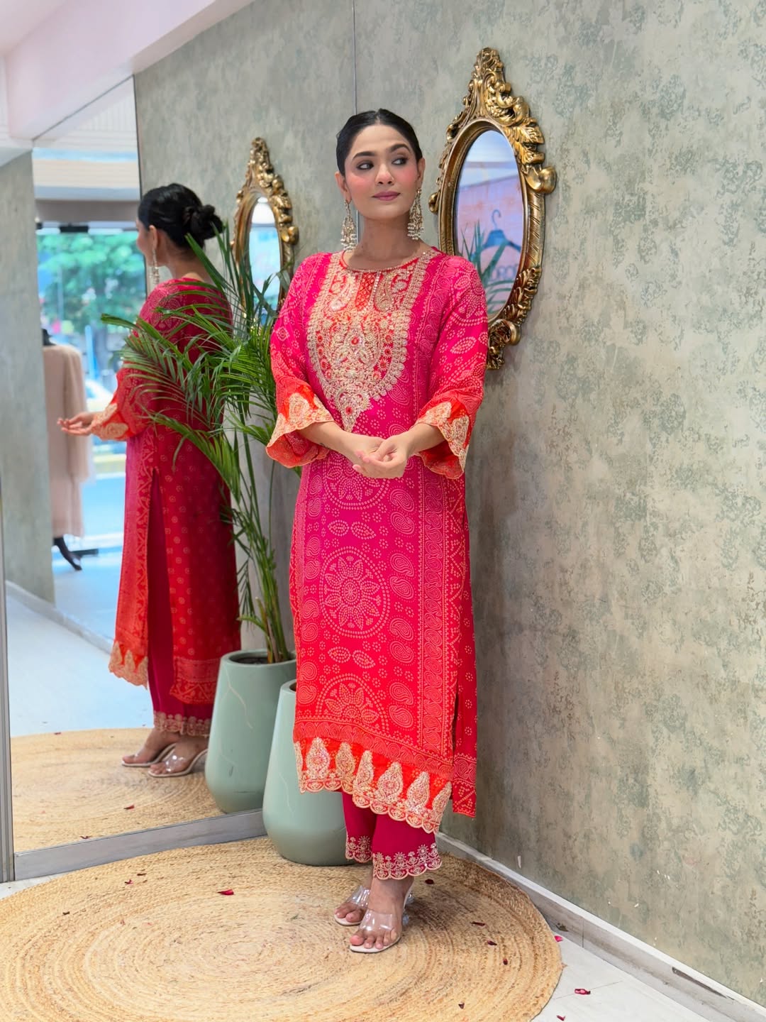 Presenting New Designer Pink Suit Set