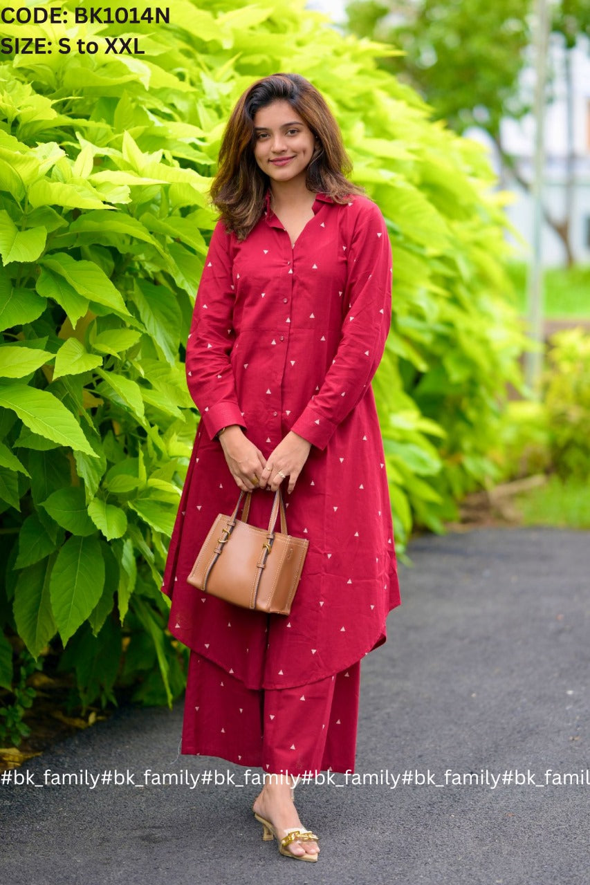 WOMEN CASUAL COTTON PRINTED CO-ORD SET