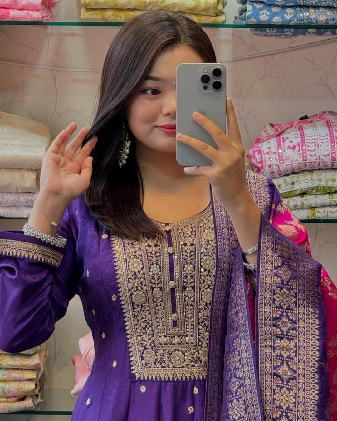 Purple Flared Suit Set