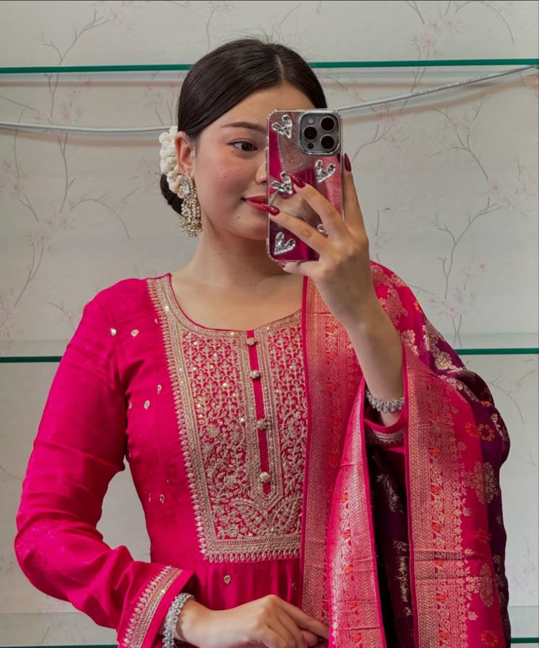 Pink Flared Suit Set