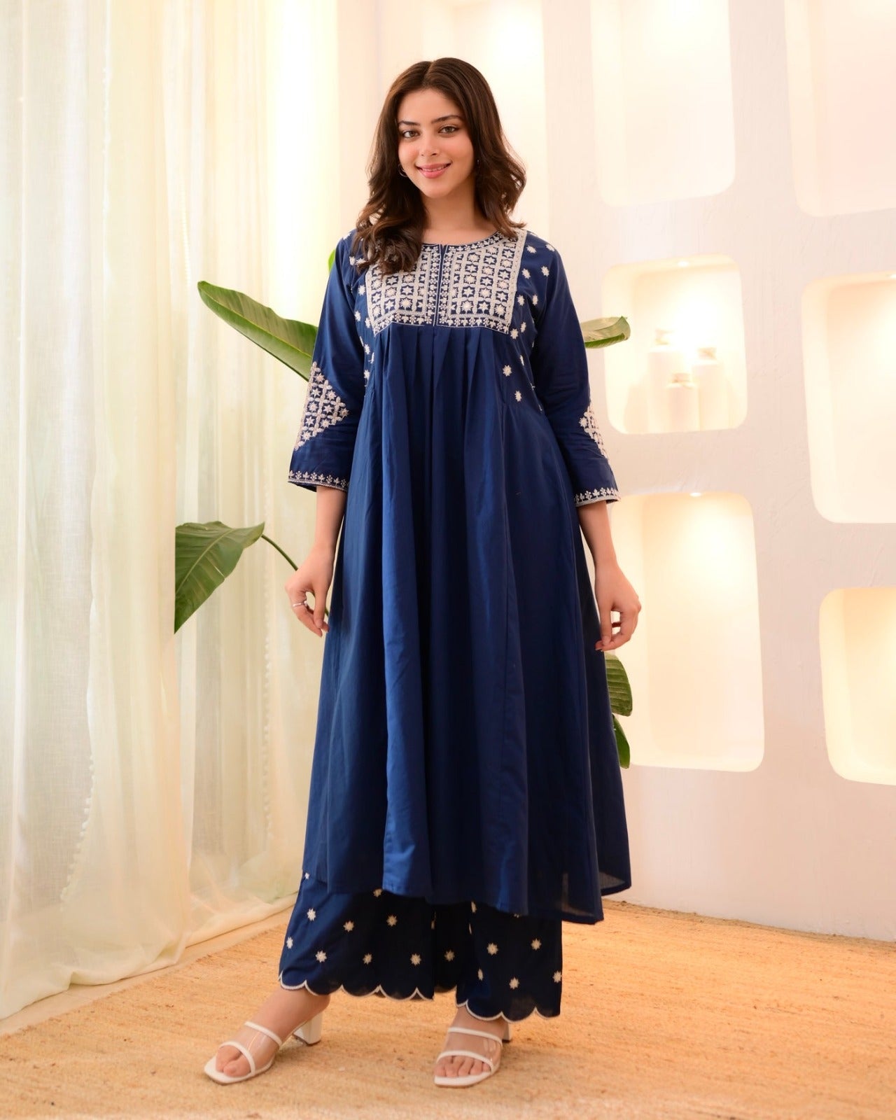 Blue Embroidered Kurta Set