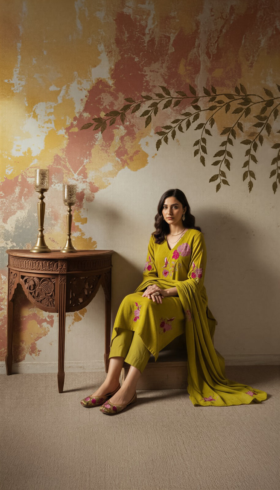 Ruby Bloom Chanderi Suit Set