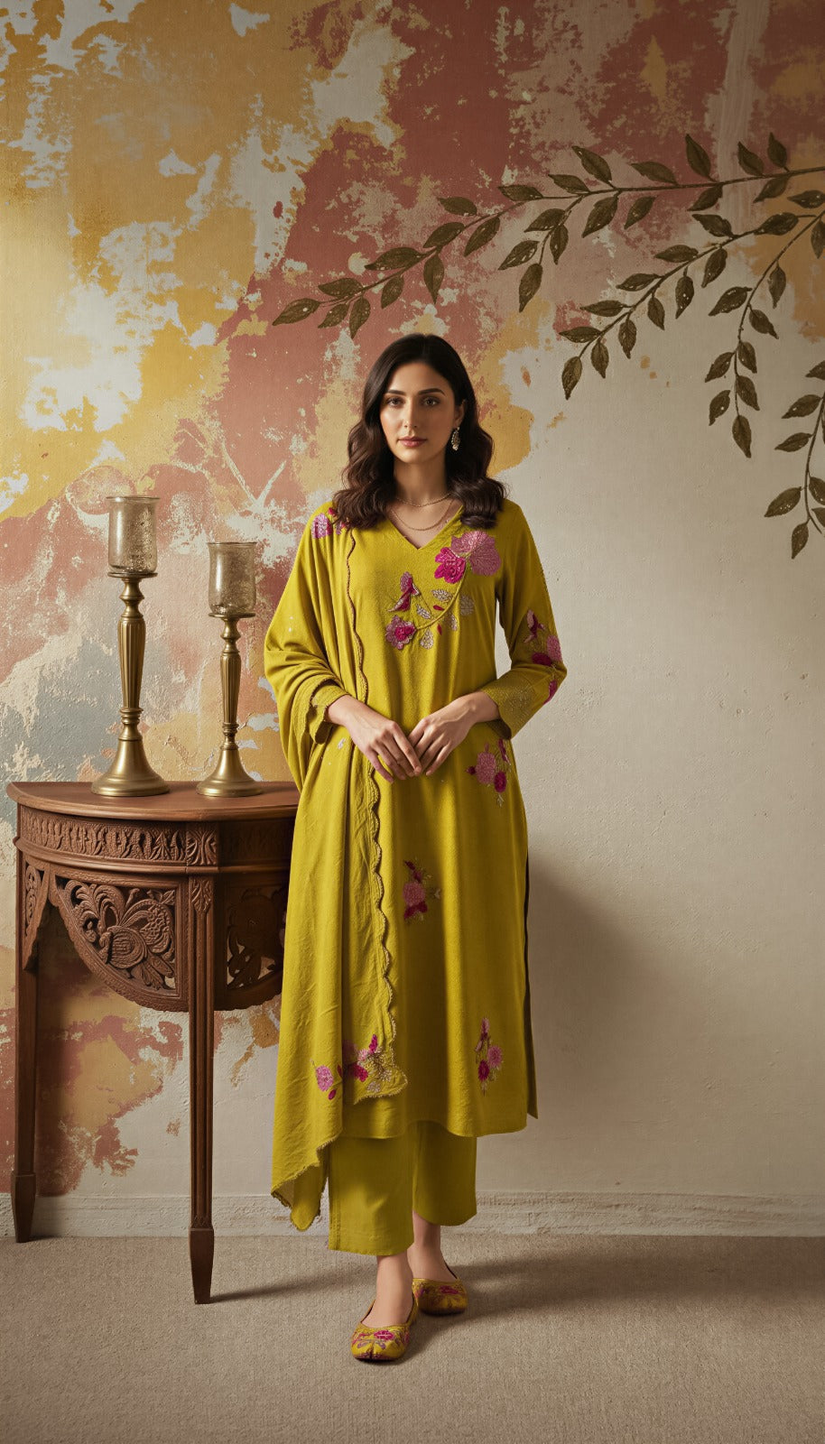 Ruby Bloom Chanderi Suit Set