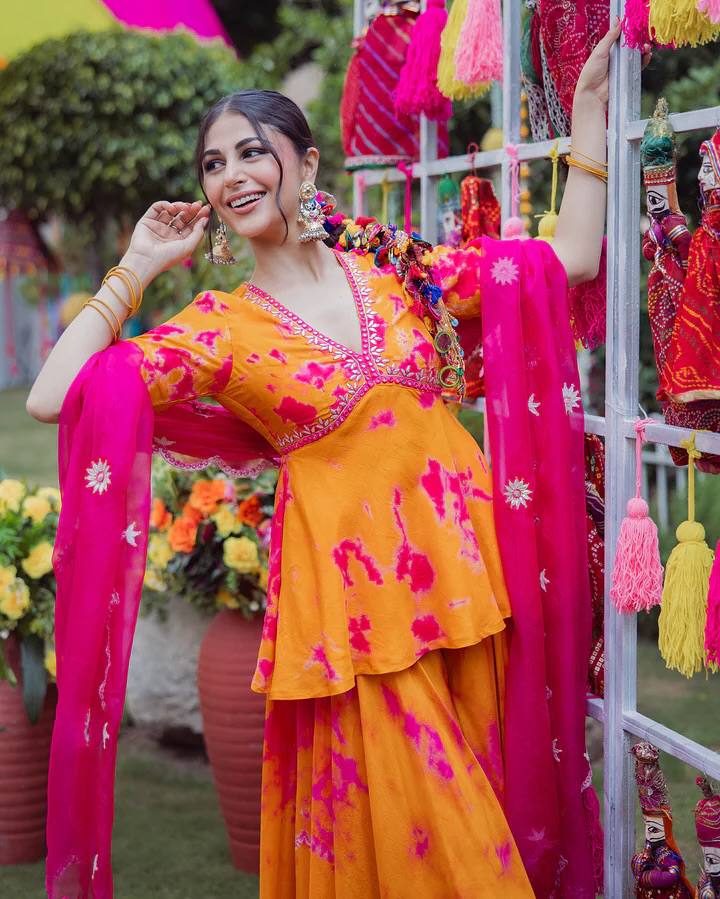 Orange Ethnic Sharara Set