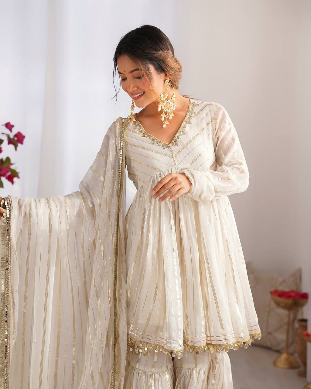 Women’s Ethnic Anarkali Sharara Set