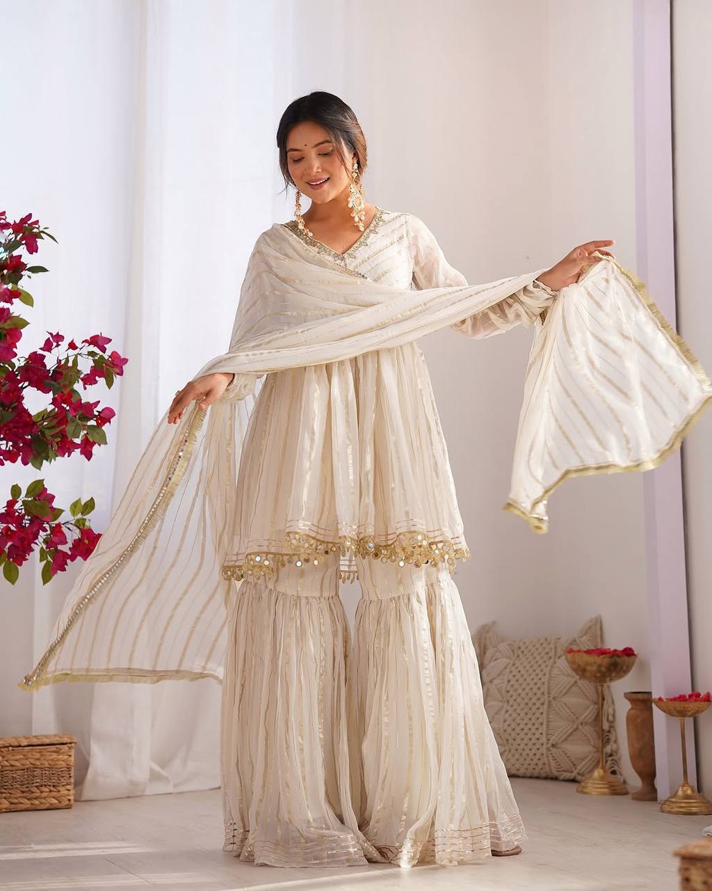 Women’s Ethnic Anarkali Sharara Set