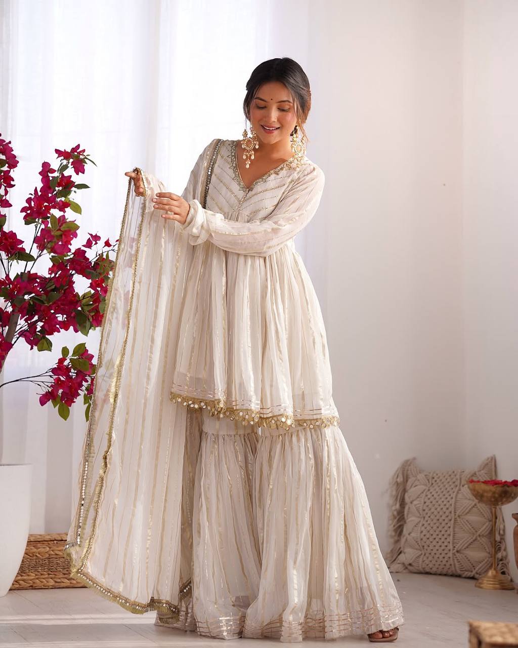 Women’s Ethnic Anarkali Sharara Set